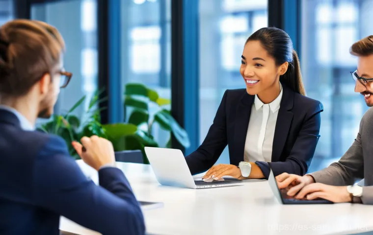 서비스관리사와 이직 성공 전략 - **Prompt 1: A Dynamic Service Management Professional in Action**
A diverse group of professiona...