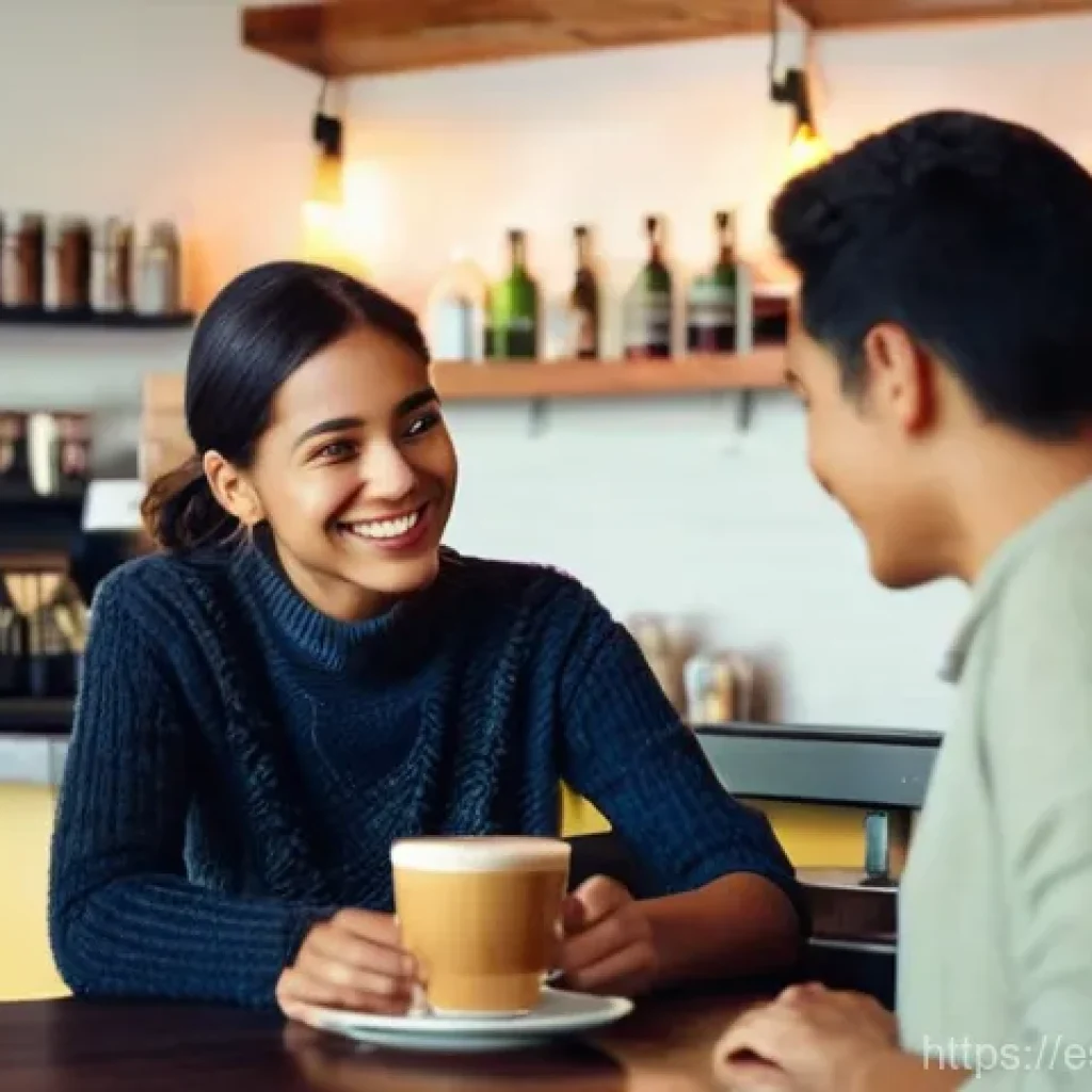 서비스관리사와 기술 혁신 사례 - **Prompt: Personalized Connection at a Cafe**
A heartwarming and vibrant scene inside a bustling...
